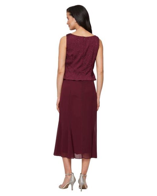 Alex Evenings Textured Jacquard Mock Two-Piece Cocktail Dress With Jacket