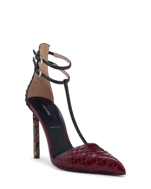 Tom Ford Red T-Strap Pump