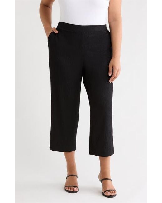 Anne Klein Black Crop Pull-On Pants