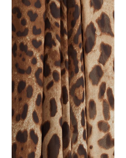 Dolce & Gabbana Multicolor Leopard Print Silk Chiffon Halter Dress