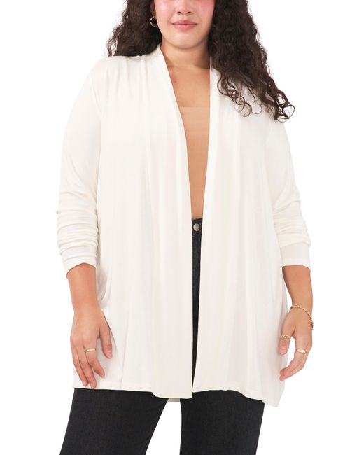 Vince Camuto White Open Front Cardigan