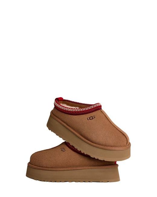 Ugg Brown Tazz Ii Genuine Shearling Lined Platform Slipper