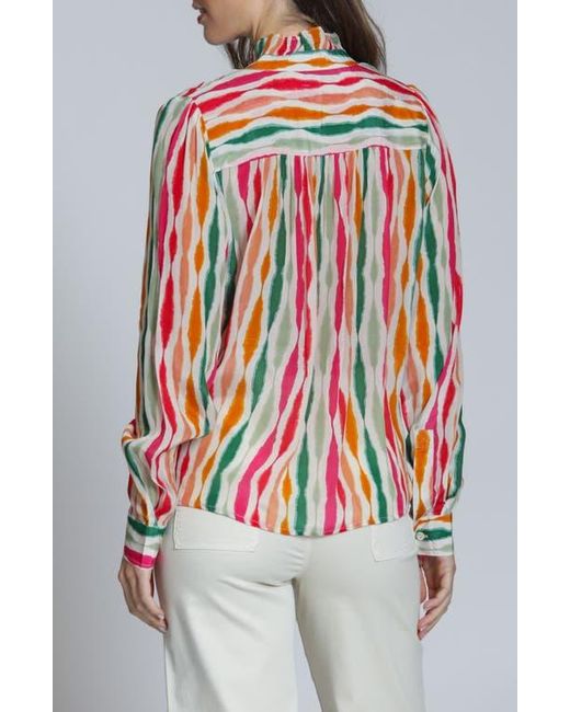 Apny Multicolor Ruffle Placket Top