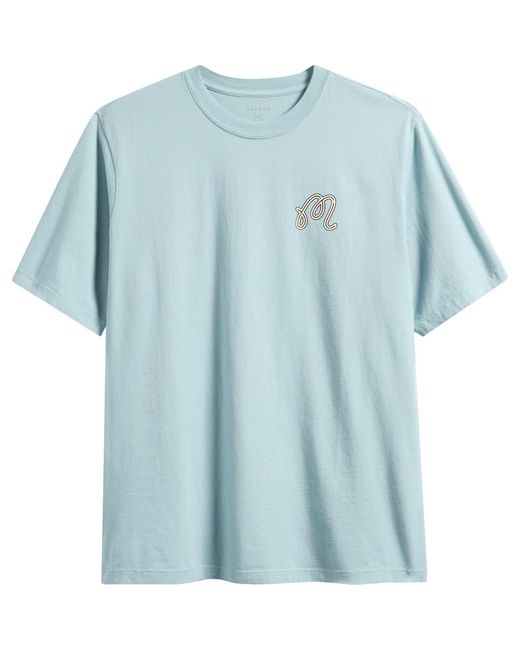 Malbon Golf Blue Bermuda Hawk & Dove Graphic T-Shirt for men
