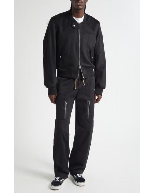 JKEEFER Black Breakdown Camel Hair Bomber Jacket for men