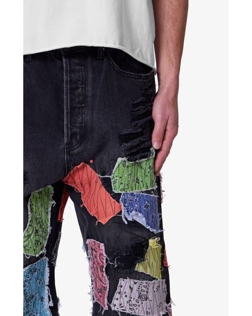 MNML Blue Bandana Patch Ultra Baggy Jeans for men