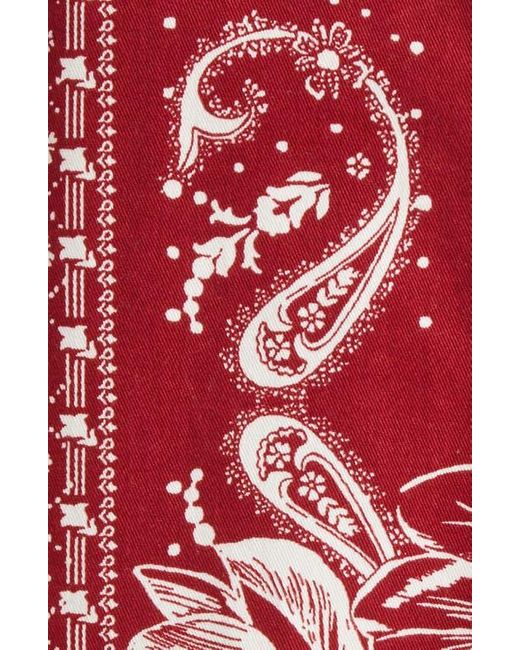 Cinq À Sept Red Bandana Print A-Line Dress