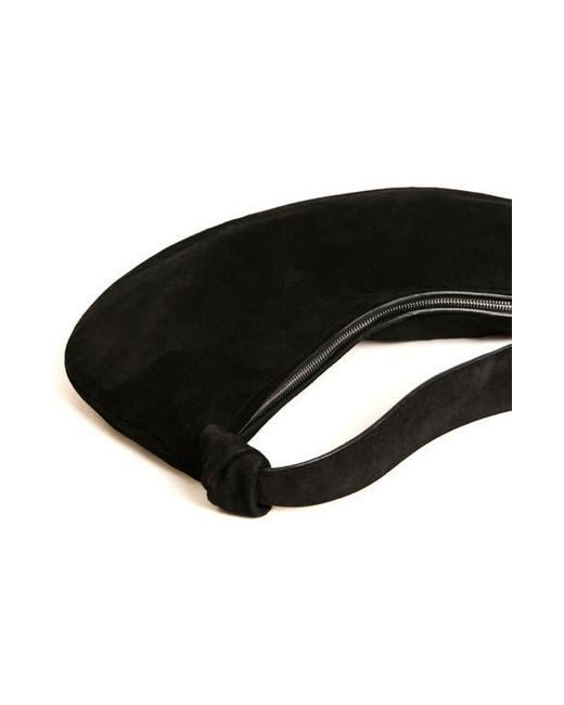 Reformation Black Rhea Suede Hobo Bag