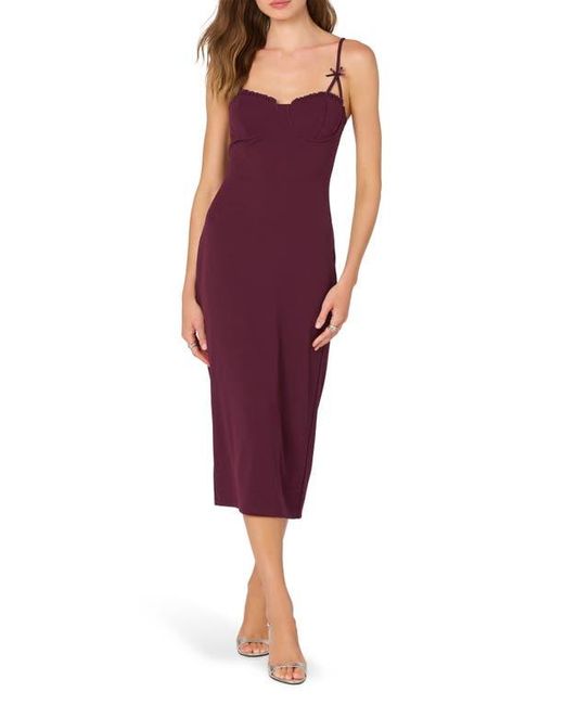 Astr Women's Purple Bow Strap Midi Dress Astr Women's Purple Bow Strap Midi Dress