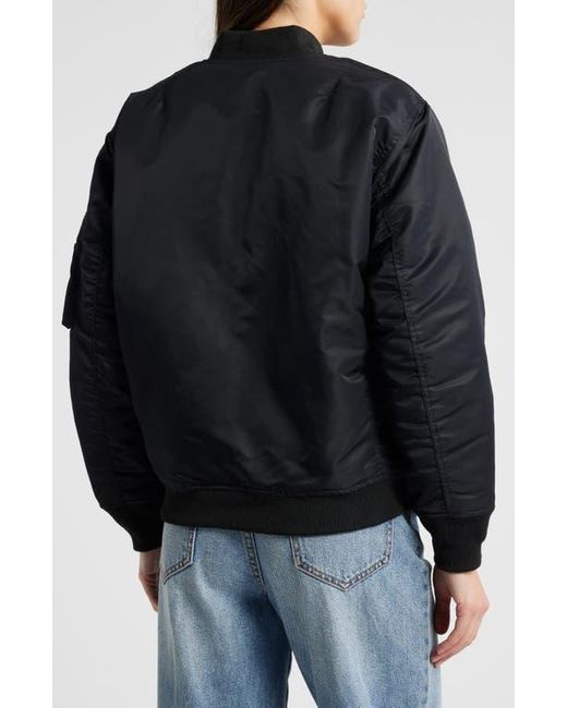 Schott Nyc Black Nylon Ma-1 Flight Jacket