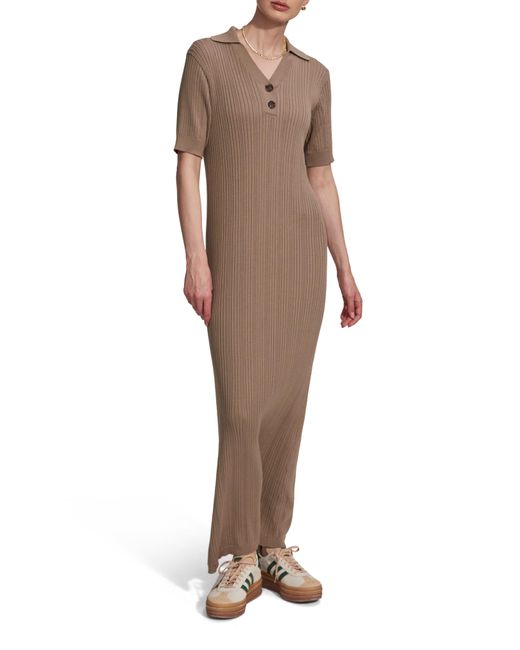 Varley Natural Andrea Pointelle Maxi Sweater Dress