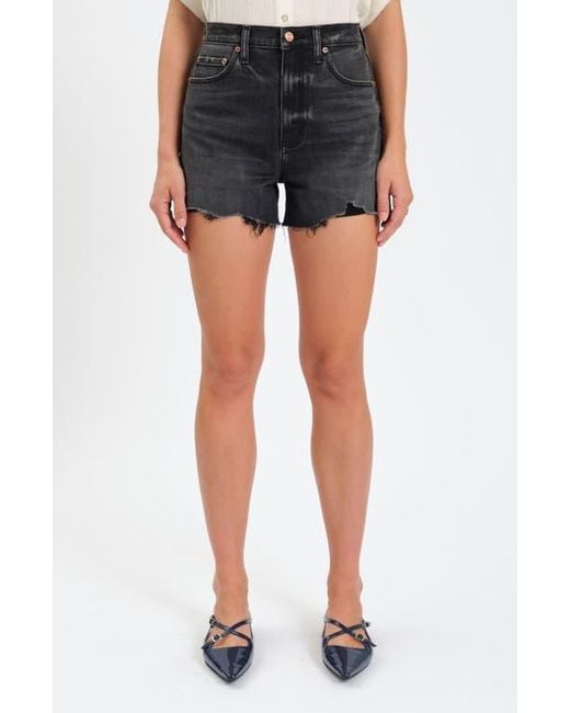 DAZE Blue The Knockout Fray Hem Denim Shorts