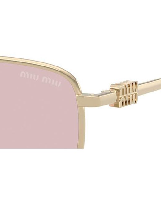 Miu Miu Pink 49Mm Rectangular Sunglasses