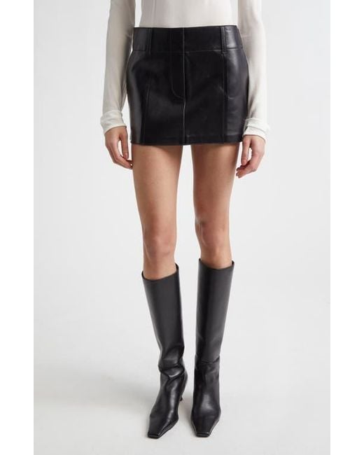 Stand Studio Black Jayda Leather Miniskirt