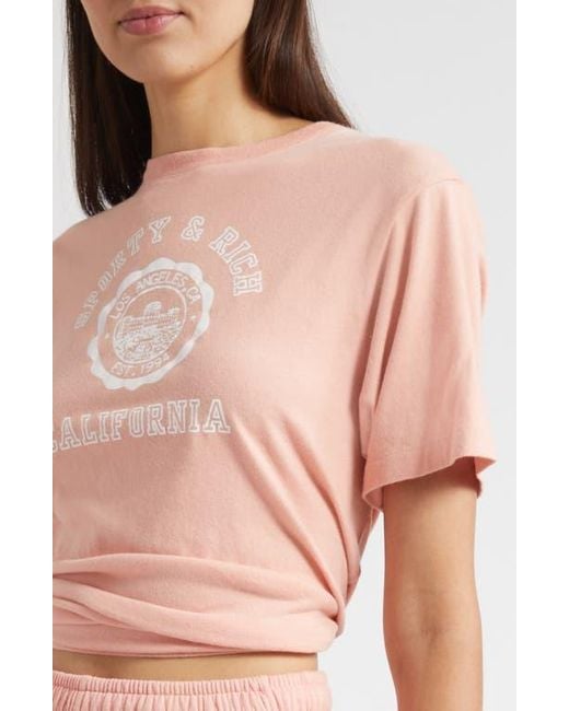 Sporty & Rich Pink California Emblem Graphic T-Shirt