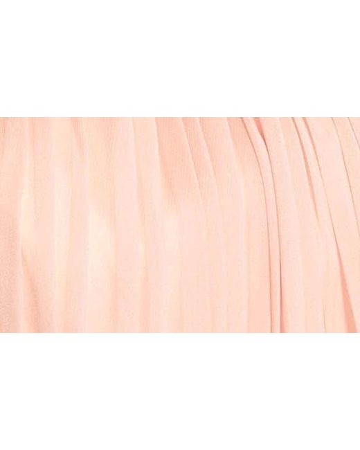 Mac Duggal Pink Sheer Sleeve Gathered Chiffon A-line Gown