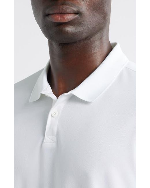 Zella White Pitch Piqué Polo for men