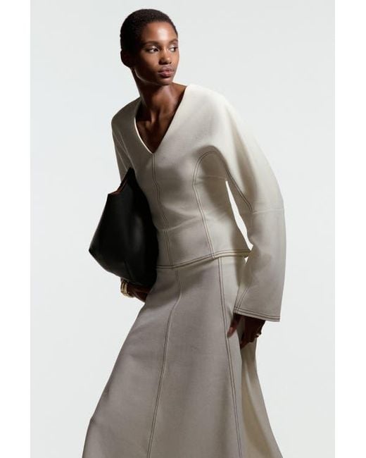 H&M White V-Neck Top