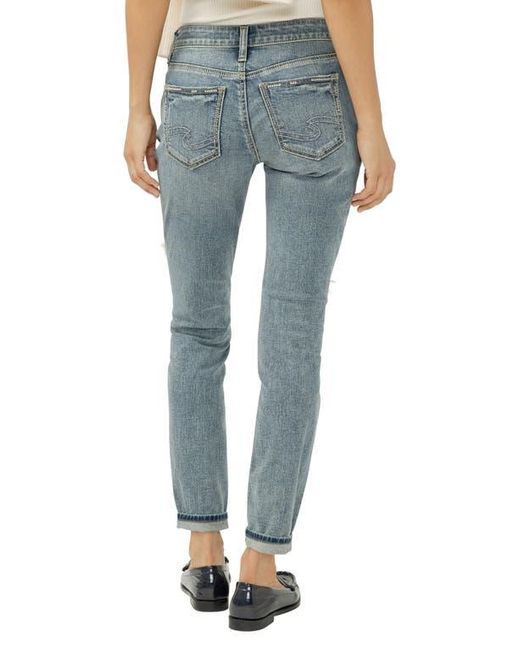Silver Jeans Co. Blue Ripped Girlfriend Jeans