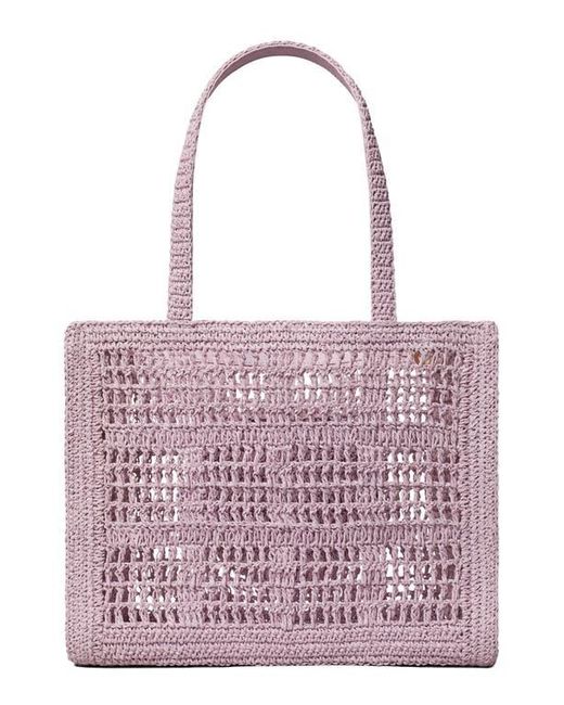 Tory Burch Red Ella Small Hand Crochet Tote
