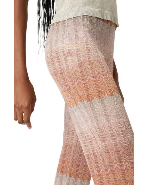 Missoni Multicolor Straight Trousers With Glare-Patterned Zig Zag Lamé