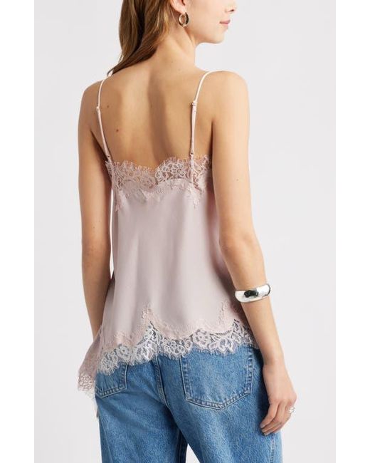 Open Edit Lace Trim Satin Camisole in Blue | Lyst