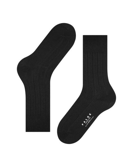 Falke Black Lhasa Wool Blend Socks for men