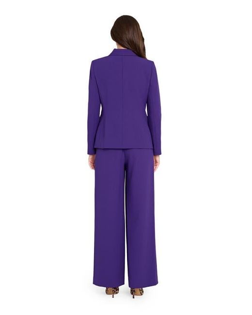 Tahari Purple One-Button Blazer