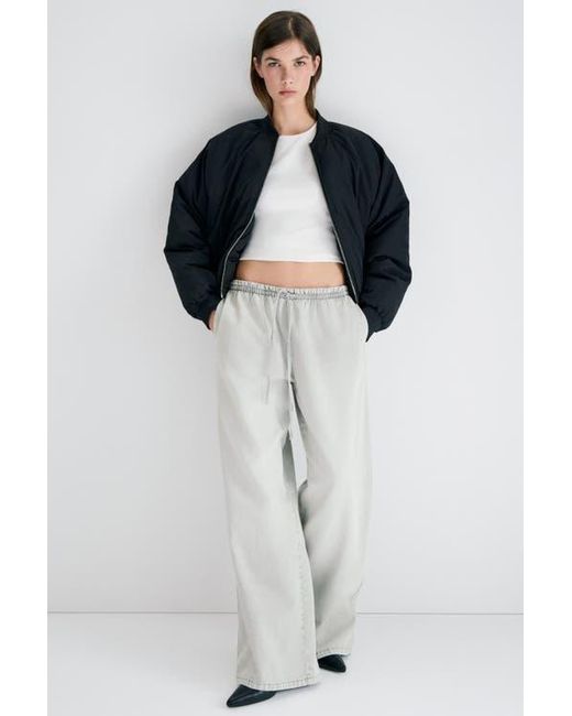 H&M White Denim Pull-On Trousers