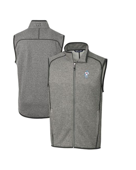 Cutter & Buck Gray Houston Oilers Throwback Logo Mainsail Sweater-knit Full-zip Vest At Nordstrom for men