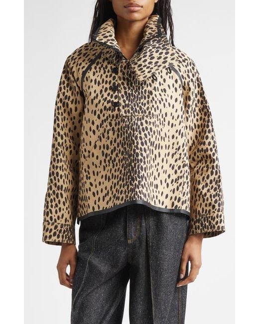 Nackiyé Fisherman Print Cotton Pullover Jacket in Brown | Lyst