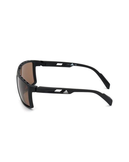 Adidas Brown 63Mm Rectangular Sunglasses for men