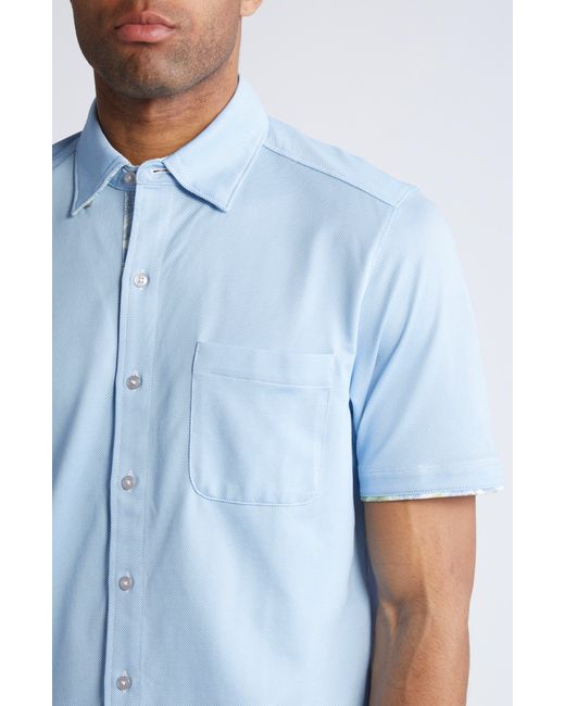Tommy Bahama Blue San Lucio Paradise Happy Hour Short Sleeve Shirt for men