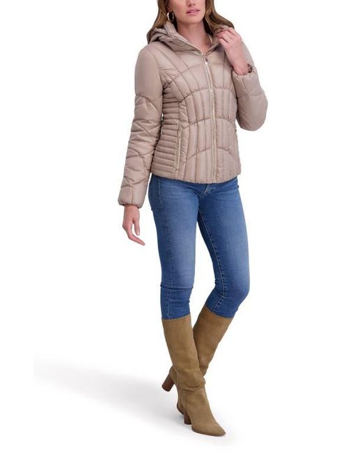 Kensie Red Hooded Puffer Jacket