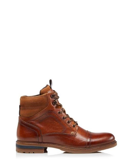 Dune Brown Candor Lace-Up Cap Toe Boot for men