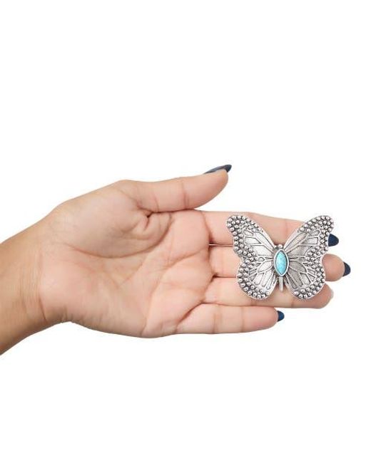 Jessica Simpson Blue Butterfly Pin With Accent