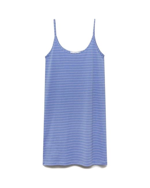 Mango Blue Stripe Cotton Nightgown
