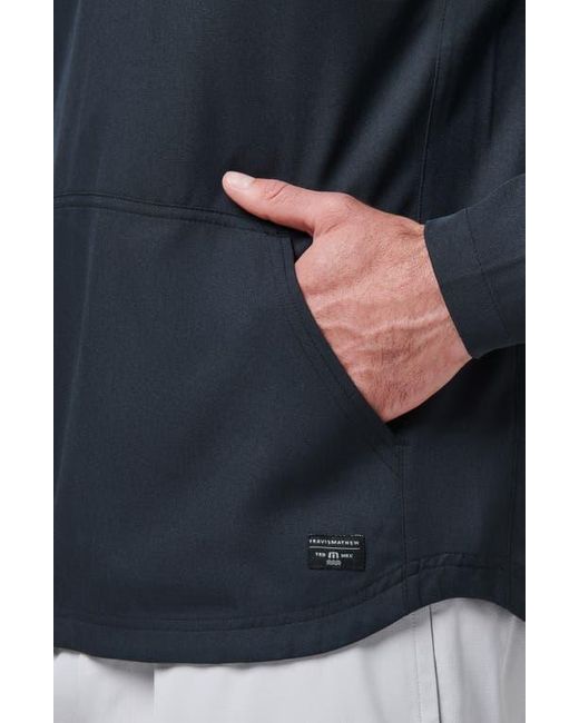 Travis Mathew Blue Hooded Quarter Zip Pullover for men