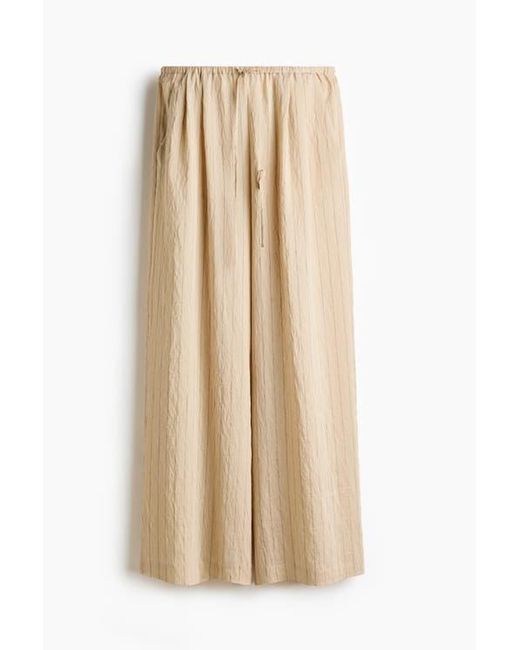 H&M Natural Straight Drawstring Trousers