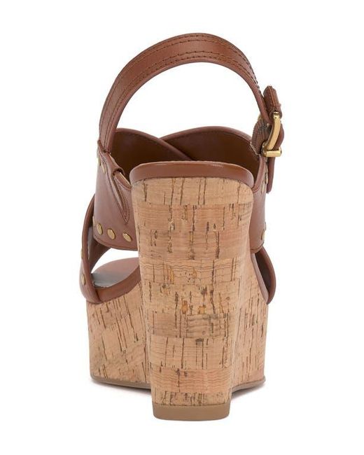 Vince Camuto Brown Ellna Platform Wedge Sandal