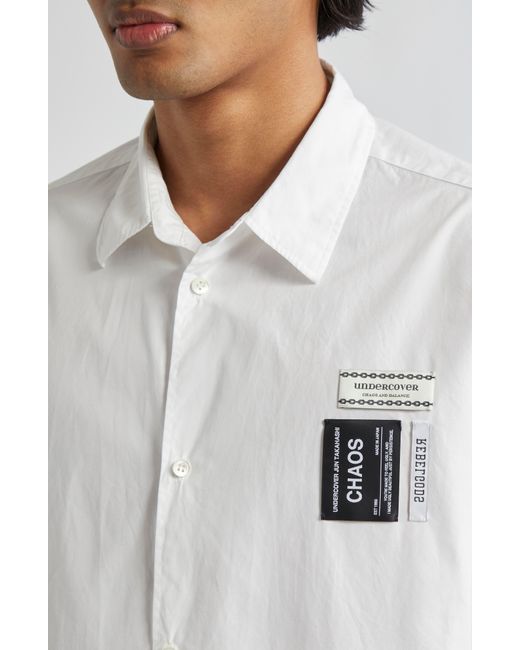 Undercover White Oversize Chaos Short Sleeve Button-up Shirt for men
