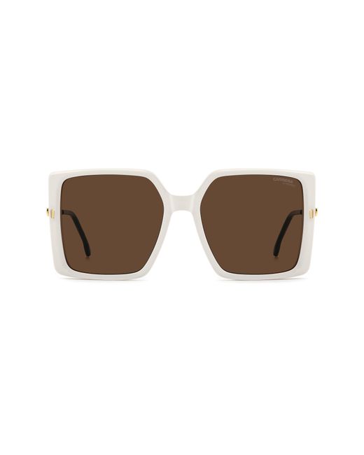 Carrera Brown 57Mm Rectangular Sunglasses