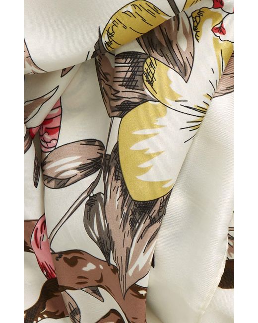 Tasha White Butterfly Floral Print Scarf