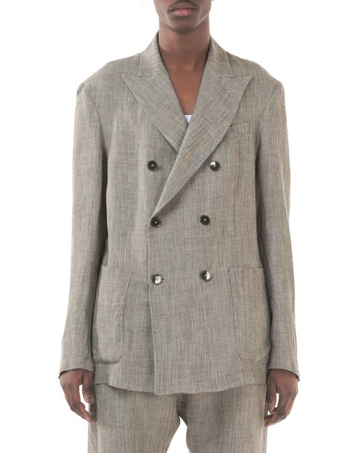 Barena Gray Siroco Linen Blend Jacket for men