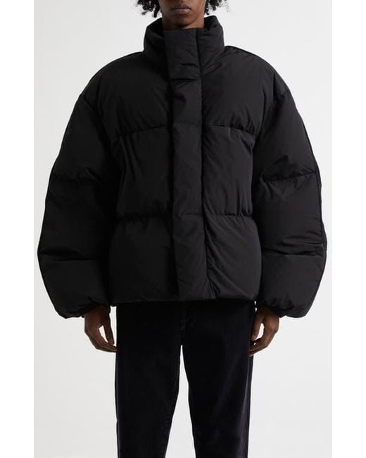 Acne Black Sprayed Print Down Puffer Jacket for men