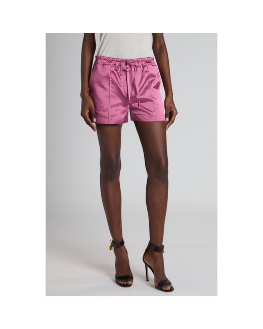 Tom Ford Shiny Satin Pajama Shorts in Pink | Lyst