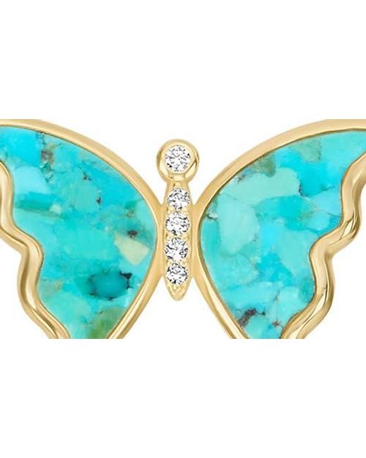 ATHRA LUXE Blue Butterfly Pendant Necklace