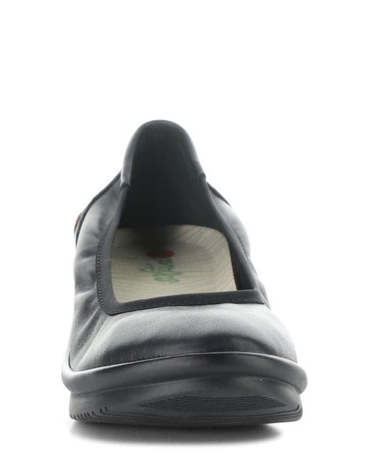 Softinos Black Rem Platform Wedge Pump