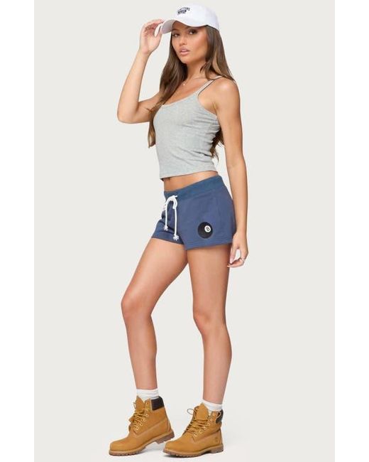 Edikted Blue Basic Babe Crop Stretch Cotton Camisole