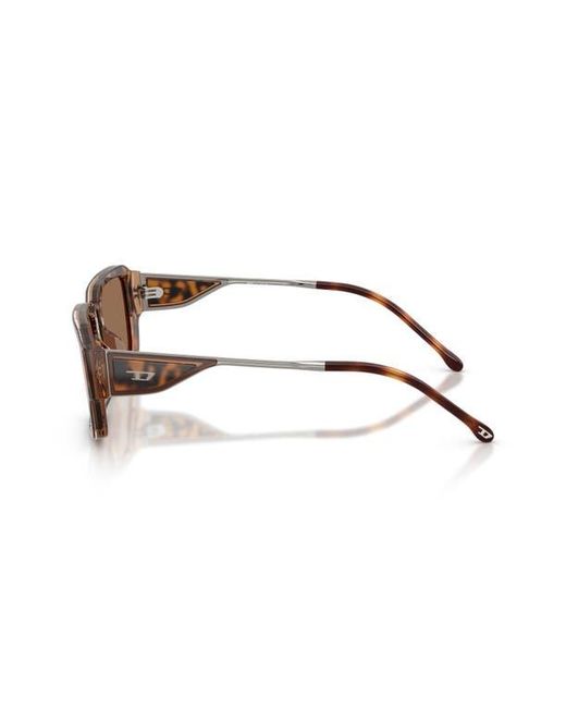 DIESEL Brown 52Mm Rectangular Sunglasses